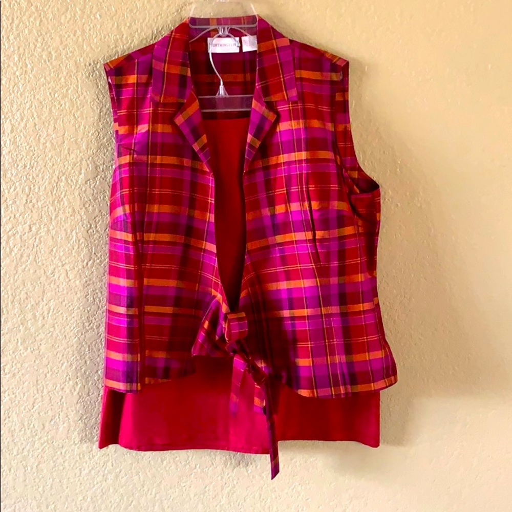 Silk blouse skirt set